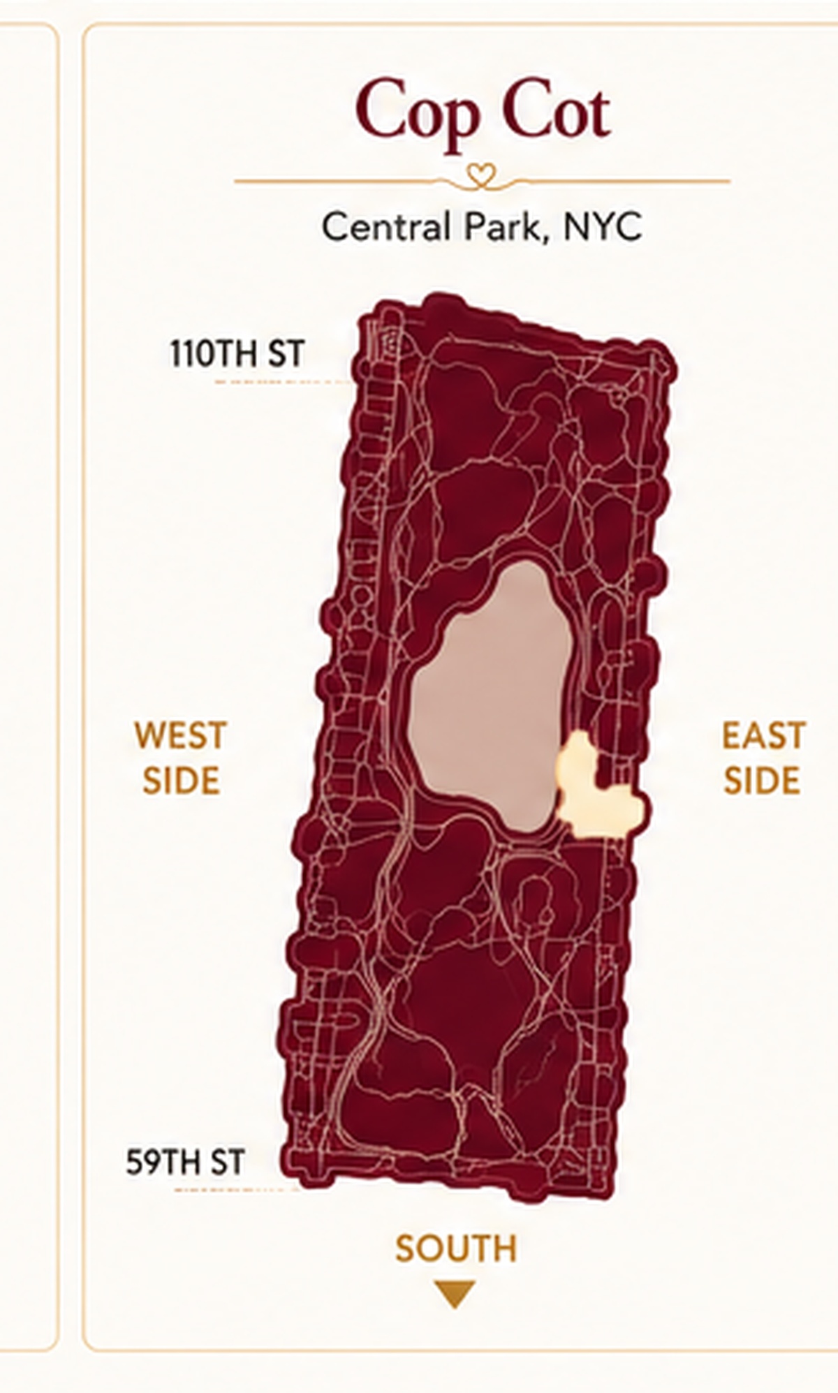 Map showing the location of Cop Cot in Central Park
